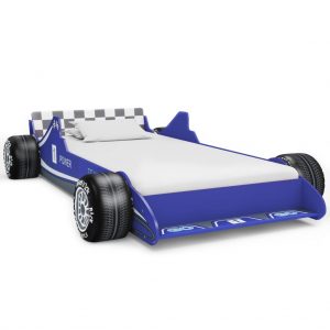 Cama con Forma de Coche de Carreras 90x200 cm Azul
