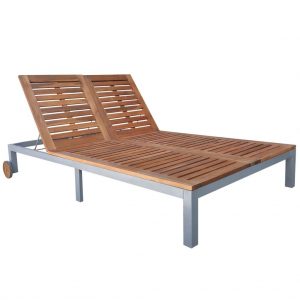 Tumbona doble de madera maciza