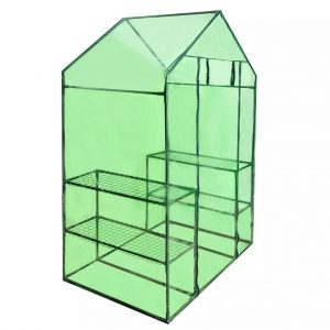 Invernadero de Acero y PVC con 4 Estantes 120x80x190 cm Verde