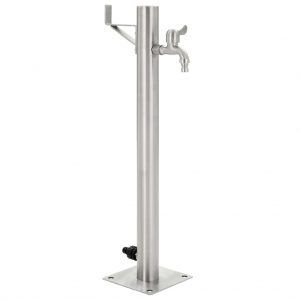 Columna de agua para jardín acero inoxidable redonda 95 cm