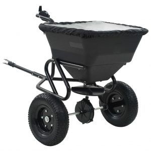Carro remolque esparcidor de sal PVC y acero 125x74x79 cm 45 L