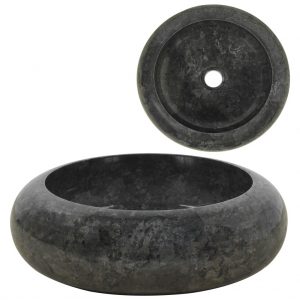 Lavabo de Piedra de Mármol Redondo Ø40x12 cm Negro