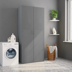 Armario de Aglomerado Gris Mate 80x35,5x180 cm