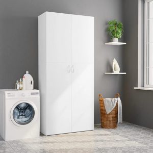 Armario de Aglomerado Blanco Mate 80x35,5x180 cm