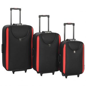 3 Maletas blandas negro de tela oxford