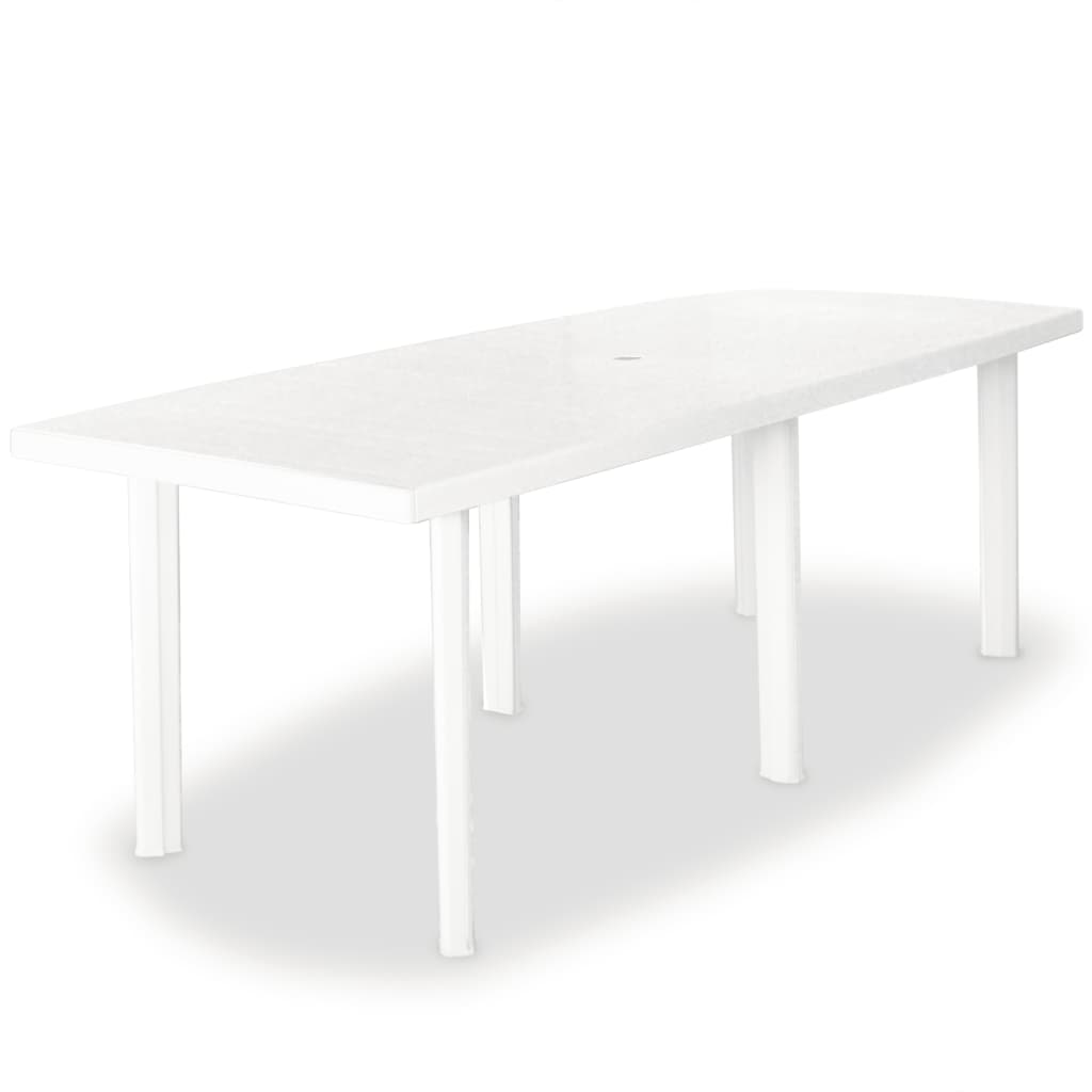 Mesa de jardín de plástico blanca 210x96x72 cm - Compra tus Chollos