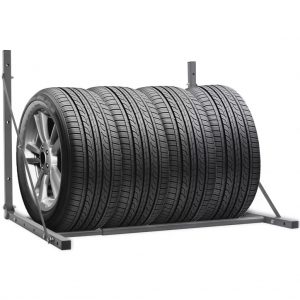 Estante para neumáticos plegable de acero galvanizado
