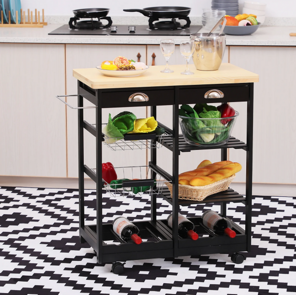 Carro de Cocina Estantería con Ruedas 74x37x76cm | Compra tus Chollos