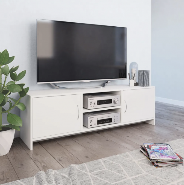 Mueble de TV aglomerado blanco 120x30x37,5 cm | Compra tus Chollos