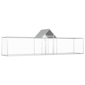 Gallinero para Exterior de Acero Galvanizado con Toldo 5x1x1,5 m