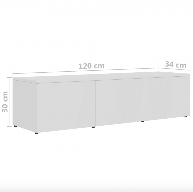 Mueble para TV de Aglomerado Blanco Aparador 120x34x30 cm | Compra tus