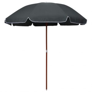 Sombrilla 240 cm con palo de acero gris antracita