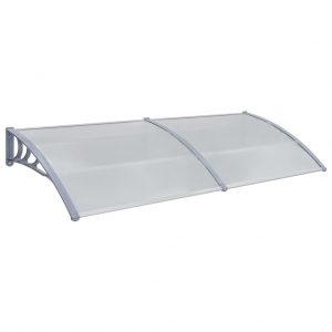 Marquesina para Puerta Policarbonato 240x100 cm Gris y Transparente