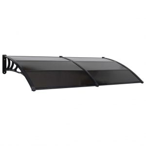 Marquesina para Puerta Policarbonato 240x100 cm Negro y Transparente