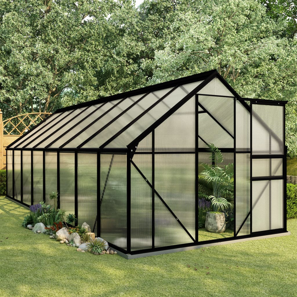 Invernadero de exterior para jardín de policarbonato 220 x 570-640 x 205 h  Sanus XL
