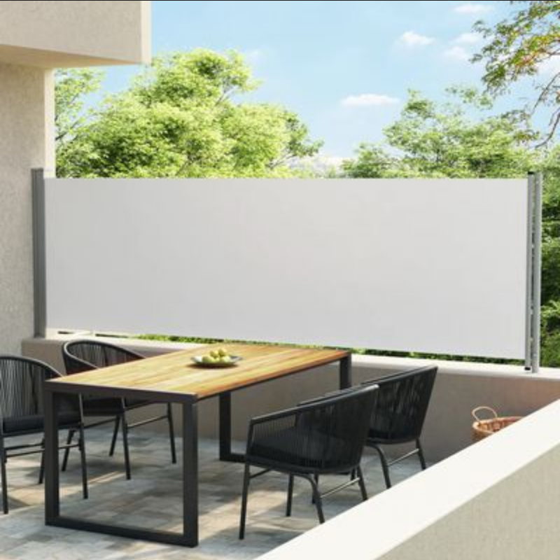 Toldo lateral retráctil para patio 140x600 cm