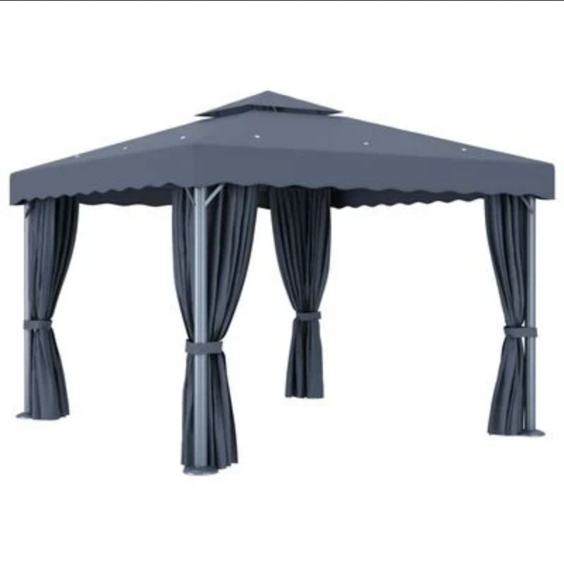 Cenador con Cortinas 300x300x270 cm