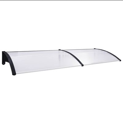 Marquesina para Puerta Policarbonato 200x80 cm Negro y Transparente
