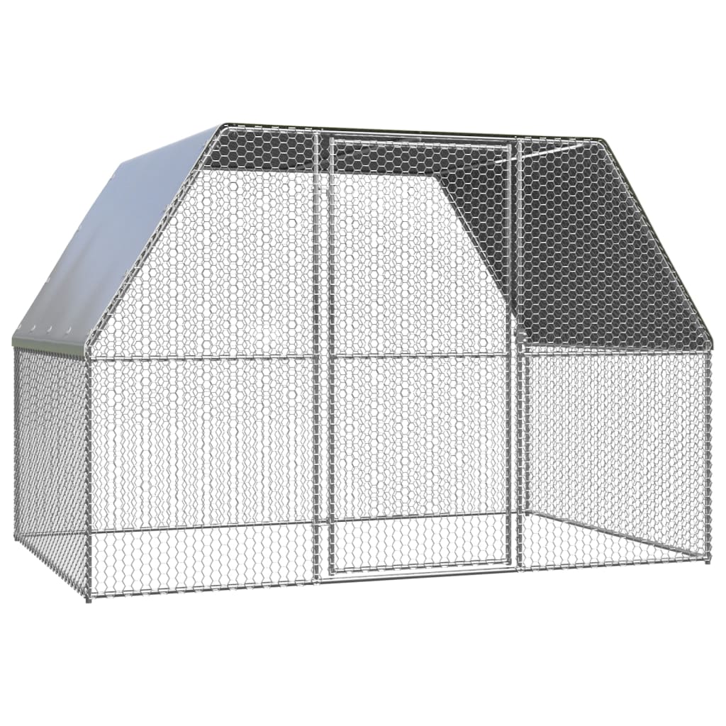 Gallinero para Exterior de Acero Galvanizado con Toldo 3x2x2m