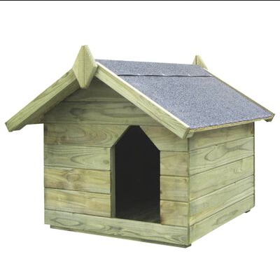 Caseta de Perro con Tejado abierto y Madera de Pino Impregnada 104,5x153,5x94 cm