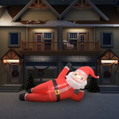 Papá Noel de Navidad Inflable XXL con LED Rojo 360 cm