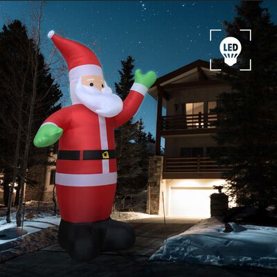 Papá Noel de Navidad Inflable XXL con LED 1000 cm