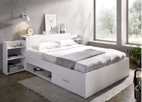 Cabecero de cama + mesillas Sweet blanco 160x60x2,5 cm (anchoxaltoxfondo)