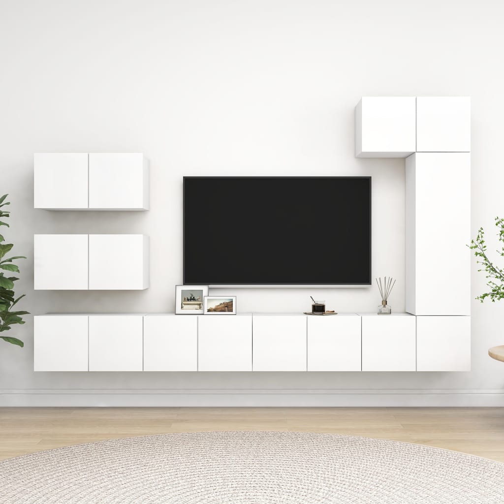 Mueble para TV Moderno Sencillo Color Blanco-Bodega de Muebles