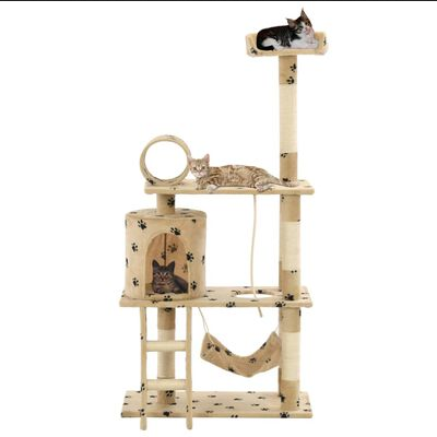 Rascador para gatos con postes 140 cm