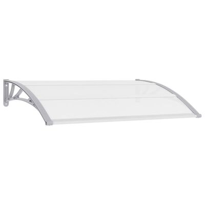 Marquesina para Puerta Policarbonato 150x100 cm Gris y Transparente