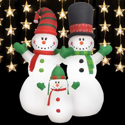 Familia de Muñecos de Nieve Inflable LED 240 cm