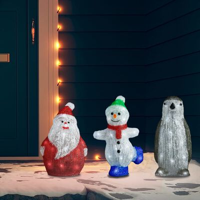 Pack de 3 Figuras Navideñas con Luz LED