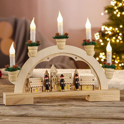 Arco Ornamental Navideño con Luz de Bienvenida 27,5x34x5 cm
