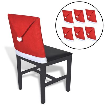 Pack 6 Fundas para Respaldo de Silla Modelo Sombrero Papá Noel