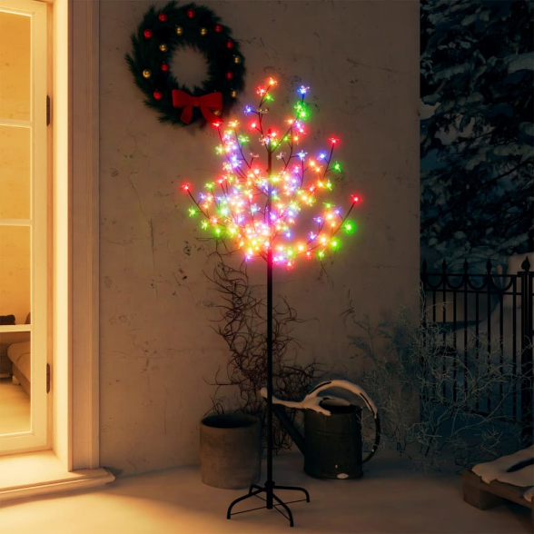 Árbol de Navidad con Forma de Flores de Cerezo 120 LEDs 150 cm