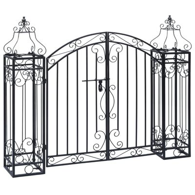 Puerta Decorativa de Hierro Forjado para Jardín 122x20,5x100 cm