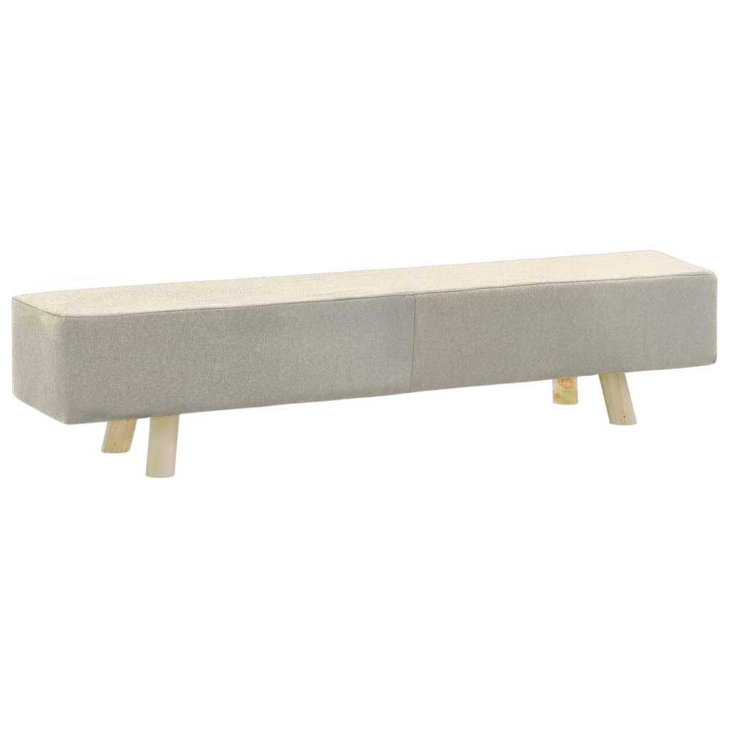 Taburete de tela 120x28x26 cm color crema