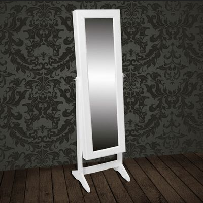 Espejo Joyero de Pie 40x36x146 cm Blanco
