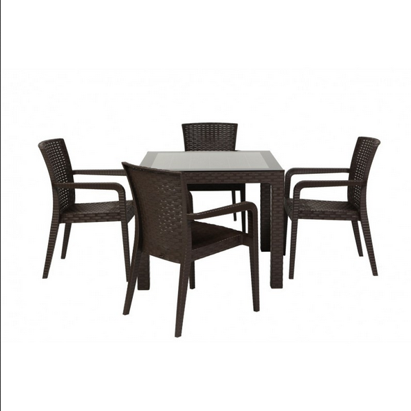 Pack de 4 Sillones Apilables Imitación a Ratán