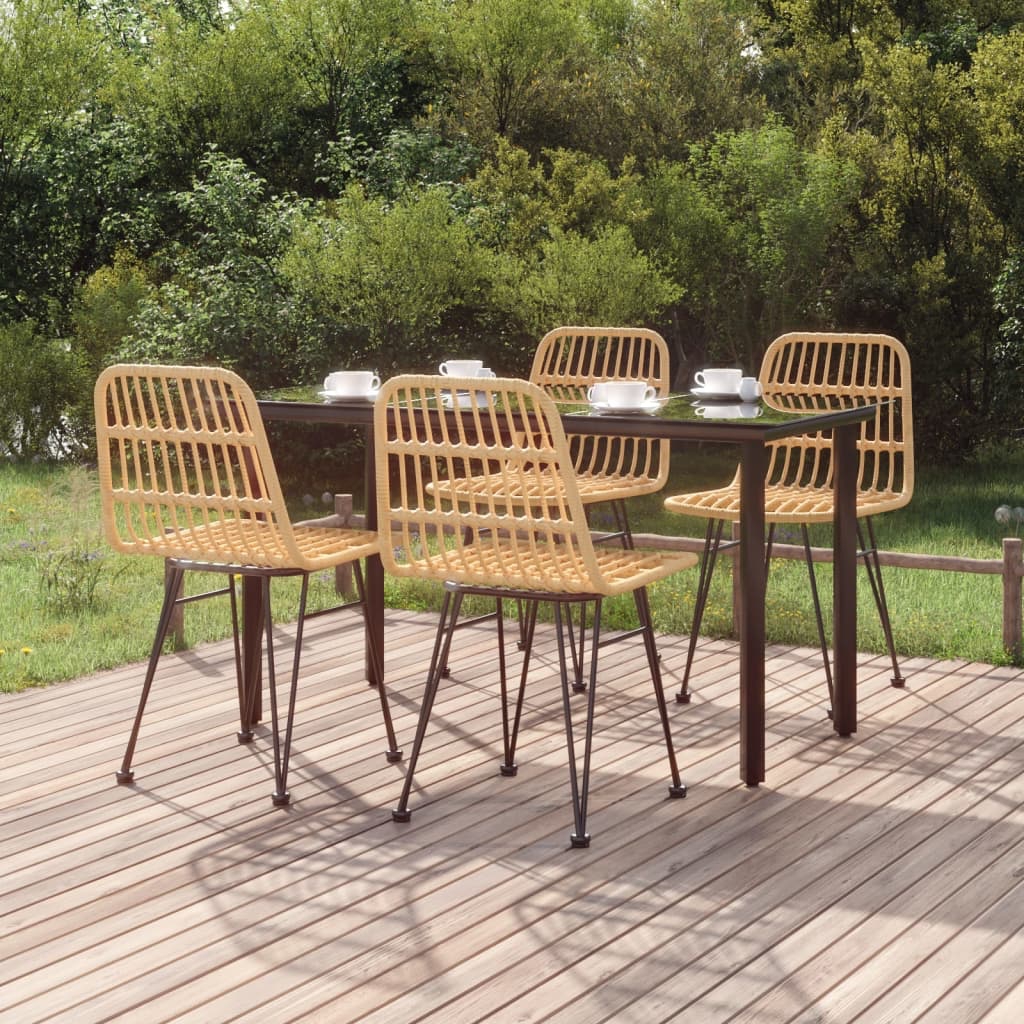 Mueble de Comedor de Jardín 5 piezas Ratán Sintético