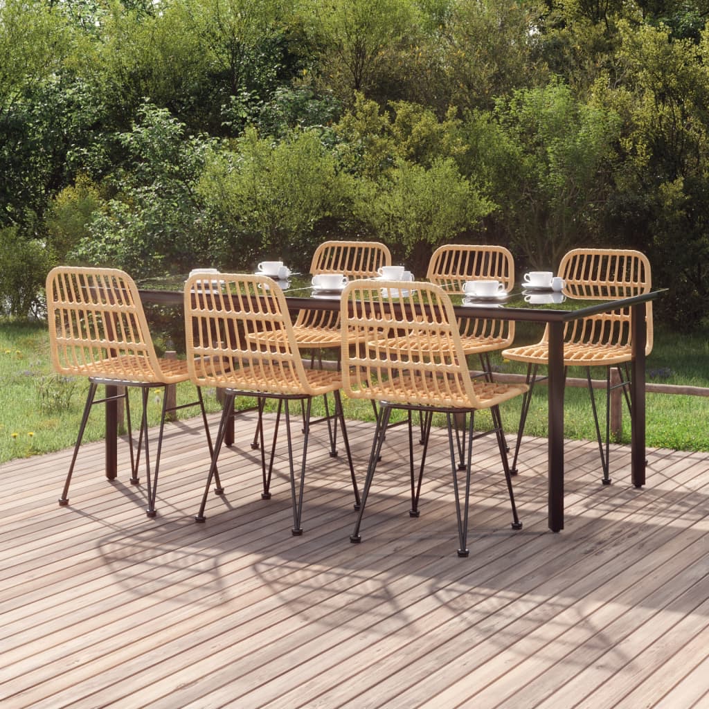Mueble de Comedor de Jardín 7 piezas Ratán Sintético