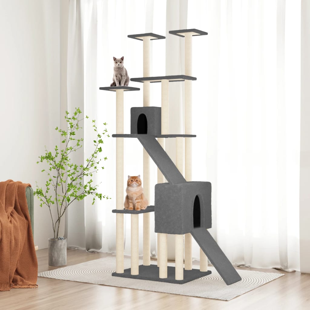 Rascador para gatos 190 cm con postes de sisal