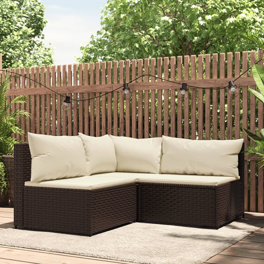 Muebles de Jardín 3 Piezas con Cojines