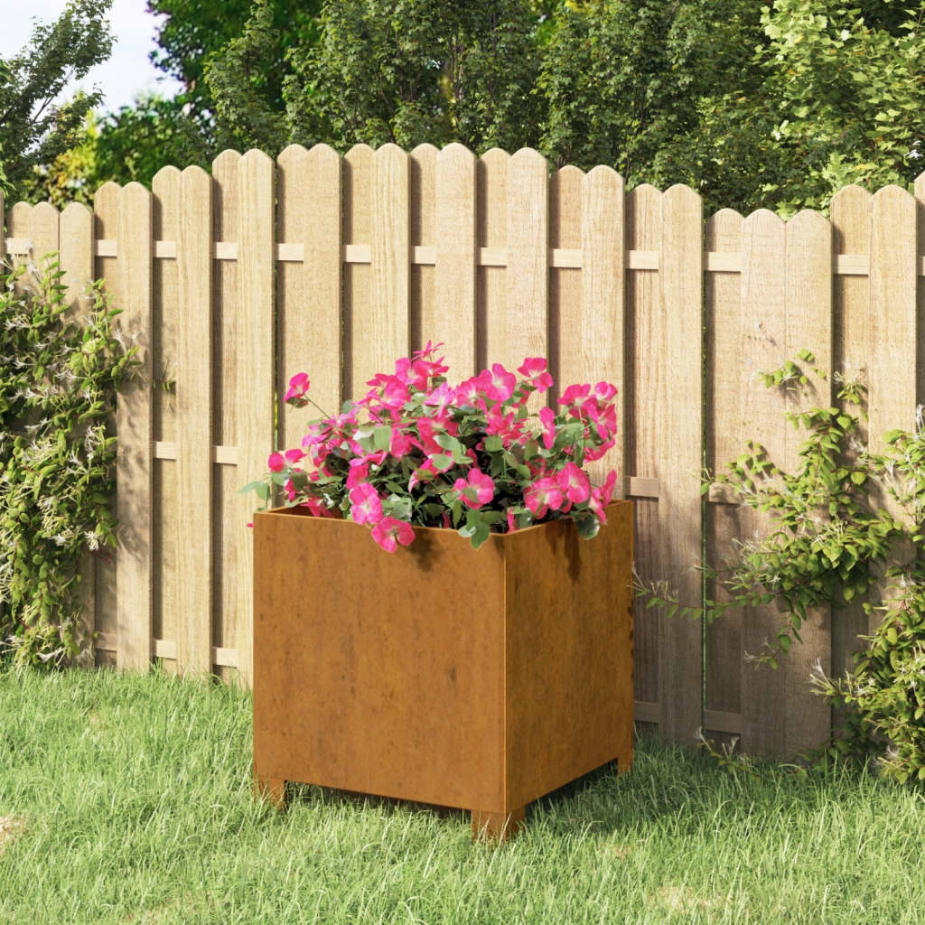 Jardinera con Patas De Acero Corten 32x30x33 cm