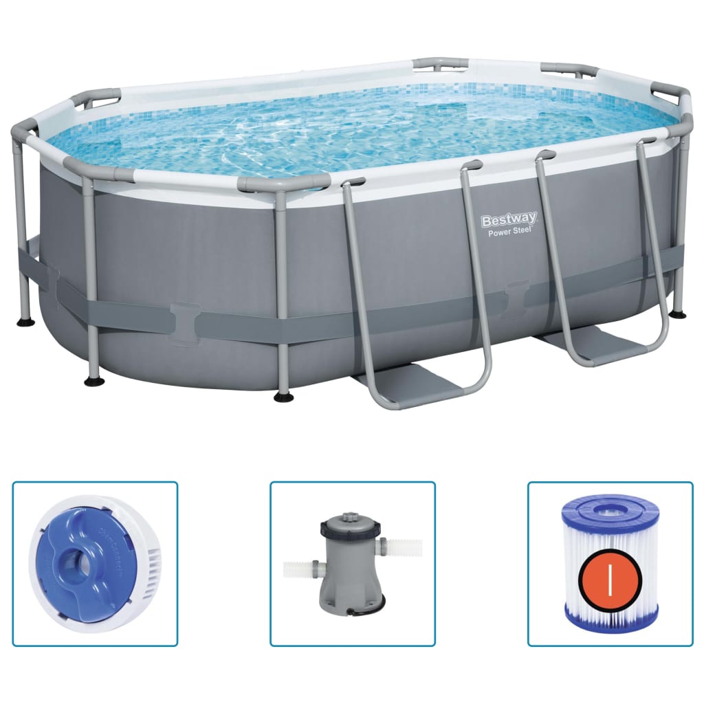 Piscina 305x200x84 cm con Bomba de Filtracion